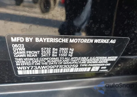 2023 BMW I4 Edrive40 z USA, uszkodzony, nr VIN WBY73AW09PFR30259